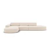 Narożniki - Beżowa aksamitna sofa narożna (lewy narożnik) Jodie - Micadoni Home - miniaturka - grafika 1