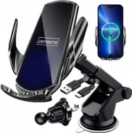 Uchwyty samochodowe do telefonów - Zenwire Uchwyt na Telefon do Samochodu z Ładowarką Indukcyjną Szyba Kratka Kokpit Zenwire W30 - miniaturka - grafika 1