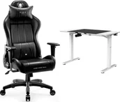 Fotele gamingowe - Fotel Diablo Chairs X-ONE 2.0 NORMAL czarny + EGON 1100 Białe 110 cmx60 cm - miniaturka - grafika 1