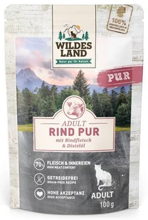Wildes Land Cat Classic Adult Rind Pur saszetka 100g - Mokra karma dla kotów - miniaturka - grafika 1