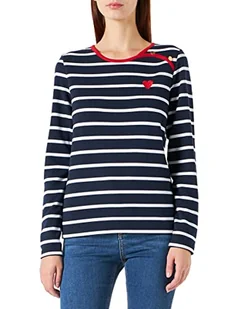 NAF Damska koszulka Ozou Ml, granatowy/Off-White, L - Koszulki i topy damskie - miniaturka - grafika 1