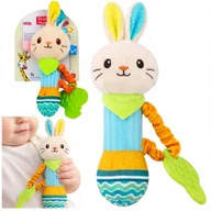 Gryzaki dla dzieci - Pluszowa Grzechotka Zajączek Z Gryzakiem i Piszczałką Dla Niemowląt - miniaturka - grafika 1