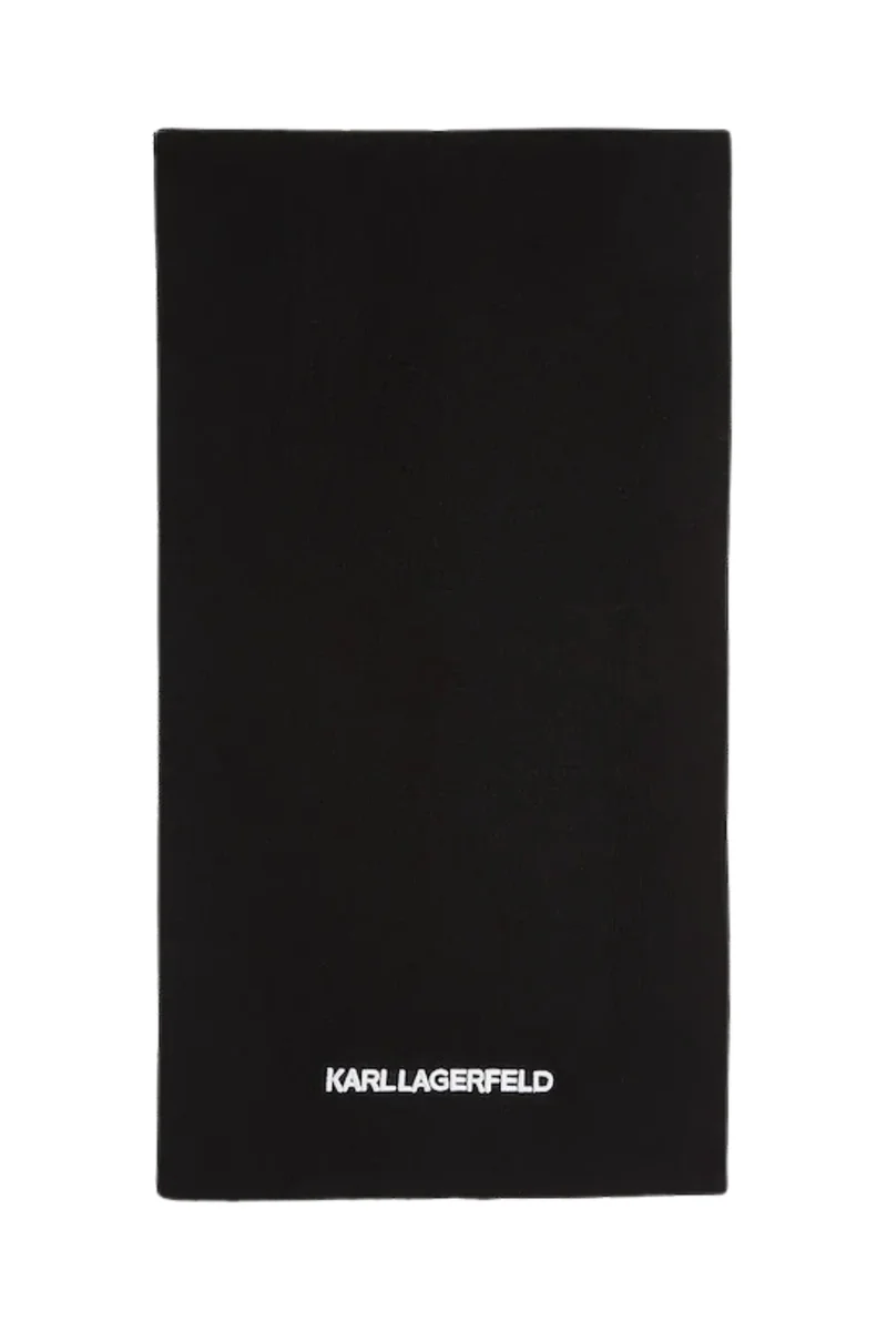 KARL LAGERFELD Czarny damski szalik z haftowanym logo