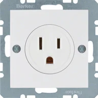 Gniazdka elektryczne - B.Kwadrat/S.1 Berker Gniazdo z uziemieniem USA/KANADA NEMA 5-15 R, biały, połysk - miniaturka - grafika 1