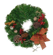 Ozdoby bożonarodzeniowe - STROIK ŚWIĄTECZNY DEKORACJA WIANEK NA ŚCIANĘ STÓŁ DRZWI 30cm - miniaturka - grafika 1
