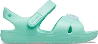Buty dla dziewczynek - Crocs Crocs Classic Cross-Strap Charm Sandal 206947-3U3 zielone 20/21 - miniaturka - grafika 1