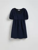 Sukienki - Reserved - Gładka sukienka mini - granatowy - miniaturka - grafika 1