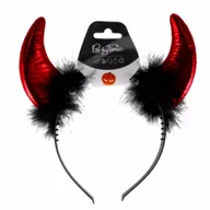 Stroje karnawałowe - Metalizowane rogi diabła czerwone - miniaturka - grafika 1