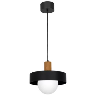 Luminex Canan 4049 lampa wisząca zwis 1x60W E27 czarny/biały/naturalny - Lampy sufitowe - miniaturka - grafika 1
