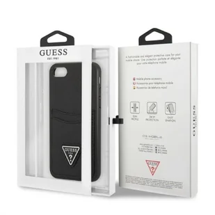 Guess GUHCI8PSATPK iPhone 7/8 SE 2020 / SE 2022 hardcase czarny/black hardcase Saffiano Triangle Logo Cardslot - Etui i futerały do telefonów - miniaturka - grafika 8