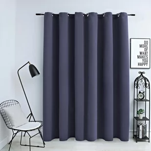 vidaXL Zasłona zaciemniająca z metalowymi kółkami, antracyt, 290x245cm - Zasłony - miniaturka - grafika 1