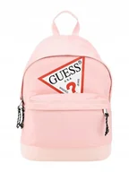 Plecaki - GUESS RÓŻOWY PLECAK Z DUŻYM LOGO NA ZAMEK I KIESZONKĄ uni GNA - miniaturka - grafika 1