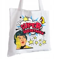 Torby i wózki na zakupy - Torba Bawełniana biała dla Sekretarki Na Prezent ekologiczna Trwały Nadruk - miniaturka - grafika 1