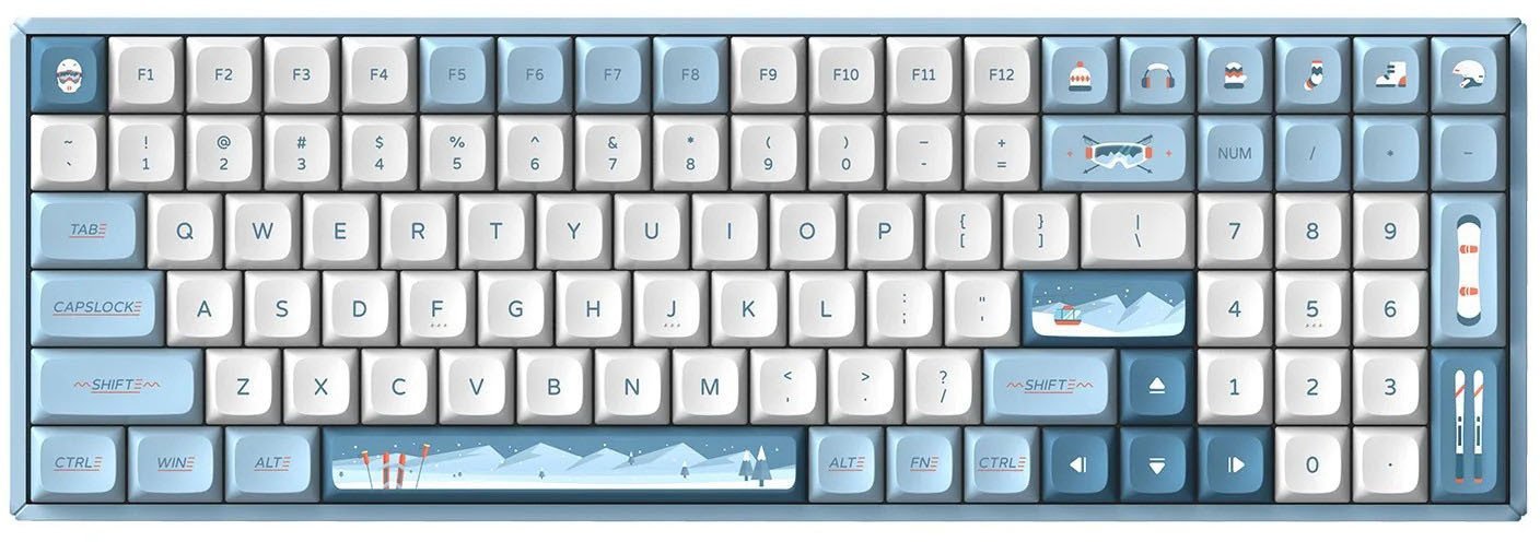 IQUNIX F97 Wintertide Wireless Gaming Tastatur, RGB - MX-Brown-Switches US
