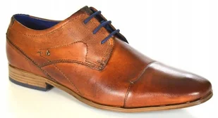 BUGATTI PÓŁBUTY BRĄZOWE ELEGANCKIE MĘSKIE SKÓRZANE 40 JWG - Półbuty męskie - miniaturka - grafika 1