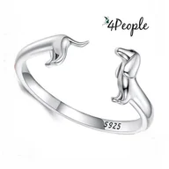 Pierścionki - Pierścionek srebrny damski jamnik pies york 925 regulowany - miniaturka - grafika 1