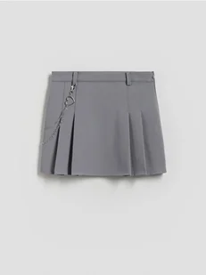 Reserved - Plisowana spódnica z łańcuszkiem - ciemnoszary - Spódnice - miniaturka - grafika 1