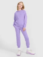 Spodnie i spodenki dla dziewczynek - 4F Spodnie dresowe joggery dziewczęce - fioletowe 122 (6-7 lat) - miniaturka - grafika 1