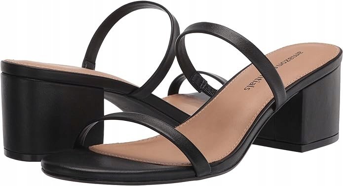 Amazon Essentials Klapki na Obcasie Czarne Wsuwane 39 Jwi