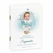 Pamiątka Chrztu Świętego - Sztućce dla dzieci zestaw w drewnianym etui z nadrukiem - miniaturka - grafika 1