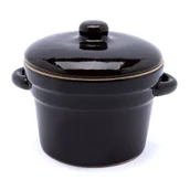 Beczki - Garnek kamionkowy na smalec z pokrywką 0,5 l - miniaturka - grafika 1