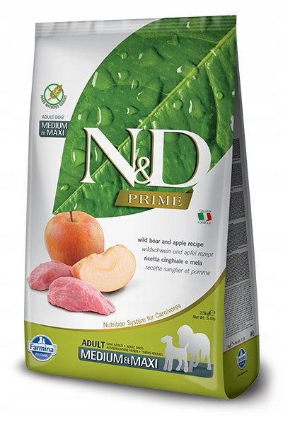 Farmina N&D GF Dog Boar & Apple Adult Medium/Maxi2,5kg