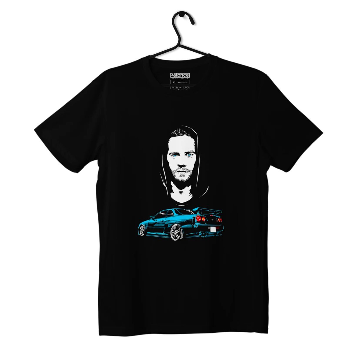 Czarny T-shirt koszulka PAUL WALKER Skyline-XXL