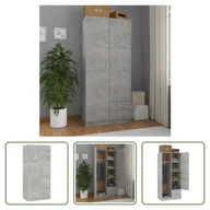 Szafy - The Living Store Szafa betonowa szara 80x52x180 cm materiał drewnopochodny - miniaturka - grafika 1