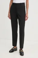 Spodnie damskie - Calvin Klein spodnie z domieszką wełny kolor czarny fason cygaretki high waist K20K207589 - miniaturka - grafika 1