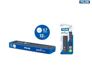 MILAN Grafity do ołówka mechanicznego HB 0,7 mm 12 sztuk - Przybory szkolne - miniaturka - grafika 2