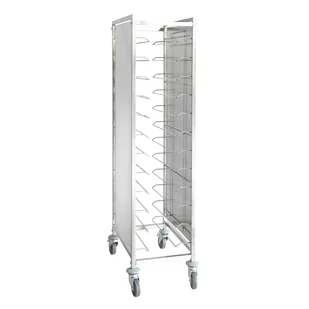 Wózek na tace ze stali nierdzewnej z panelami bocznymi, 12 poziomów, 1720 x 429 x 650 mm - Wózki na żywność - miniaturka - grafika 1