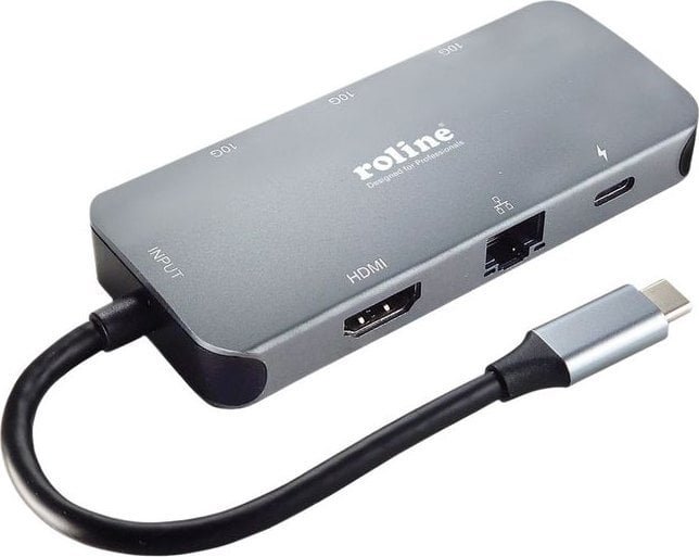 Stacja/replikator Roline Wieloportowa stacja dokująca ROLINE USB 3.2 Gen 2 typu C, 4K HDMI, LAN 12.02.1121