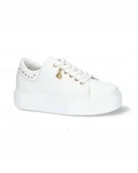 Półbuty damskie - Karino 5478/010-P białe półbuty sneakersy platforma skóra modne r.40 - miniaturka - grafika 1