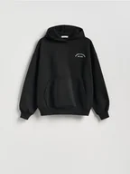 Bluzy damskie - Reserved - Bluza oversize z kapturem - czarny - miniaturka - grafika 1