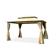 Pawilony ogrodowe - Pawilon do ogrodu z moskitierą i zasłonami VANCOUVER 3x4 Beige - Hardmaister - miniaturka - grafika 1