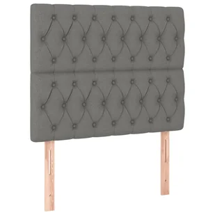 Łóżko kontynentalne z materacem, ciemnoszara tkanina 100x200 cm Lumarko! - Łóżka - miniaturka - grafika 7