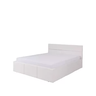 Łóżko Tapicerowane 160 x 200 ze Stelażem i Pojemnikiem C-06 Calabrini GIB Meble Czarna Ekoskóra - Stelaże pod materac - miniaturka - grafika 1