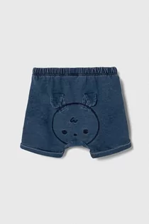 Spodnie i spodenki dla chłopców - United Colors of Benetton szorty jeansowe niemowlęce kolor niebieski regulowana talia - grafika 1
