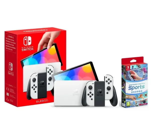 Nintendo Switch OLED Biały + Switch Sports - Ceny i opinie na Skapiec.pl