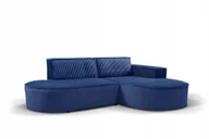 Narożniki - Sofa w kształcie L Modena narożnik tkanina Velo/Mavel ciemnoniebieski prawy - miniaturka - grafika 1