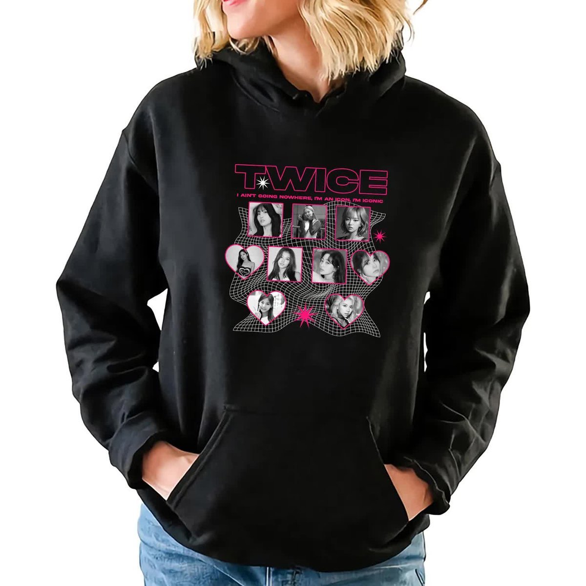 Bluza Damska Czarna Z Kapturem TWICE Korea Seoul Hit KPOP - Rozmiar S