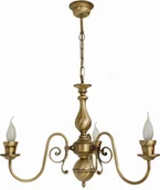 Lampy sufitowe - Lampa wisząca Solar Żyrandol z mosiądzu ŚWIECA 3 płomienny - miniaturka - grafika 1