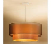 Lampy sufitowe - Duolla - Żyrandol na lince WOOD BOHO 1xE27/15W/230V śr. 45 cm miedziany/beżowy - miniaturka - grafika 1