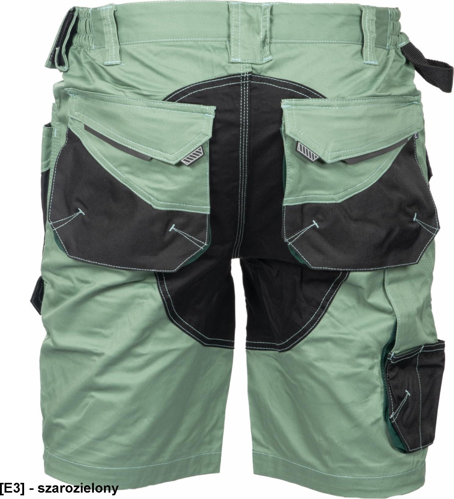 CERVA DAYBORO szorty - męskie spodnie robocze, odblaskowe elementy, 100 % TRIFIBETEX - szarozielony 58