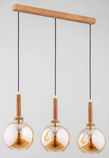 Balerina lampa wisząca 3-punktowa złota/drewno 62311 - Lampy sufitowe - miniaturka - grafika 1