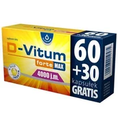 Witaminy i minerały - D-Vitum forte 4000 j.m x 90 kaps (60 + 30 kaps GRATIS) - miniaturka - grafika 1