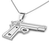 Zawieszki - Zawieszka srebrna pistolet - miniaturka - grafika 1