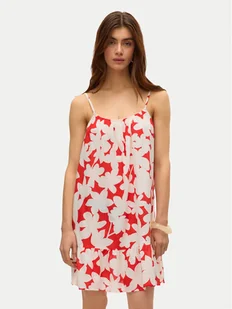 Vero Moda Sukienka letnia Dicthe 10323634 Czerwony Regular Fit - Sukienki - miniaturka - grafika 1
