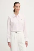 Koszule damskie - Tommy Hilfiger koszula damska kolor różowy regular z kołnierzykiem klasycznym WW0WW47169 - miniaturka - grafika 1
