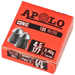 Śrut Apolo Conic 4.5 mm, 100 szt. 0.46g/7.1gr (10001) - Amunicja do wiatrówek - miniaturka - grafika 1